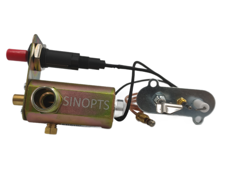 Gazlı ısıtıcı yedek parça brülör sistemi kontrol vanası, piezoelektrik ateşleyici pilot brülörlü