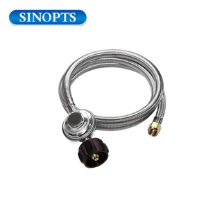 6ft Paslanmaz Çelik Örgülü Tüp Gaz Fırürü Isıtıcı Brazier Şömine Ateş Çukurları Aksesuarlar QCC1 Gaz Giriş Regülatörü