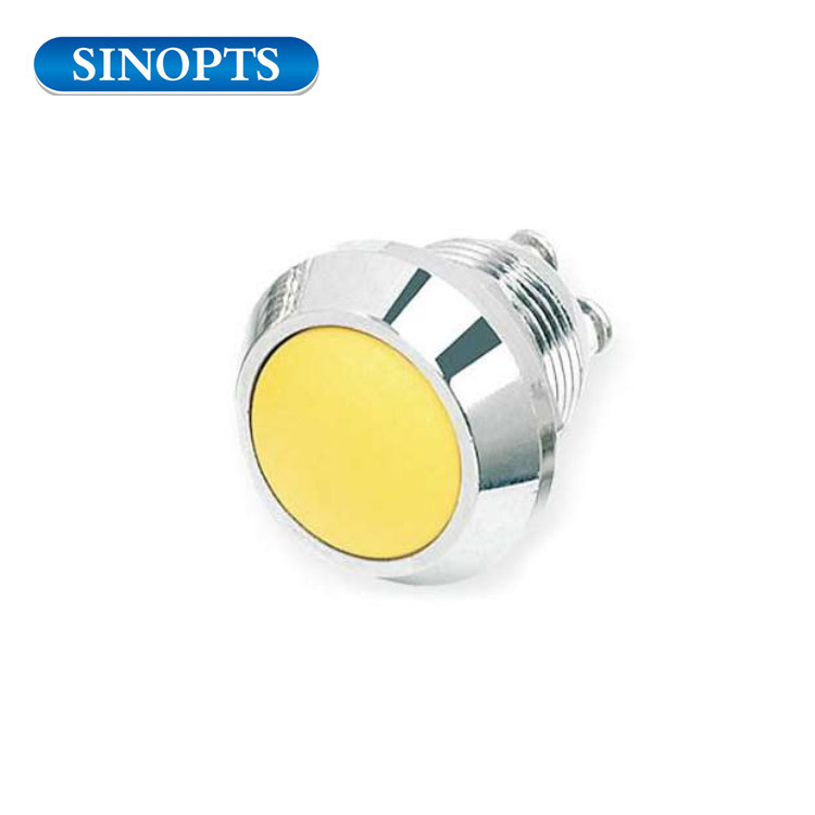 12mm 220v küçük mandallama aydınlatılmış itme düğmesi anahtarı