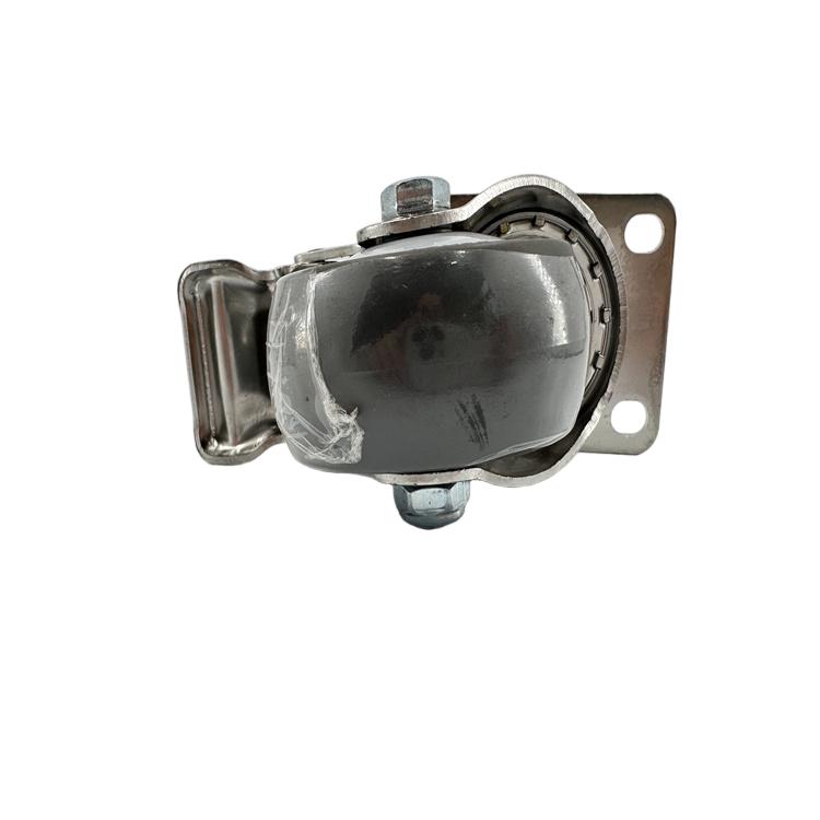 Hafif 3 inç (75mm) Sabit TPR Yönlü Tekerlek Sessiz Aşınma Dayanıklı Manuel Kemer Yatak Araçları